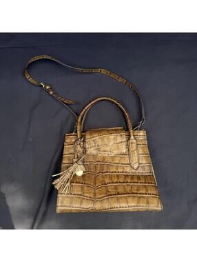 G.I.L.I. Genuine Leather Croc-Embossed Satchel